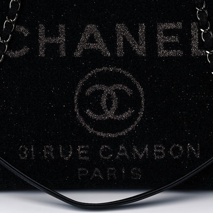 Chanel Lurex Boucle Small Deauville Tote Black 8 of 12