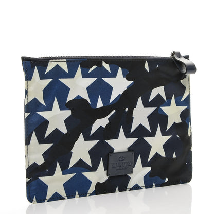 Valentino Garavani Nylon Camustars Medium Zip Pouch Marine Light Ivory 3 of 6