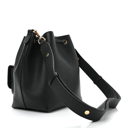 Louis Vuitton Calfskin Lockme Bucket MM Black 3 of 9