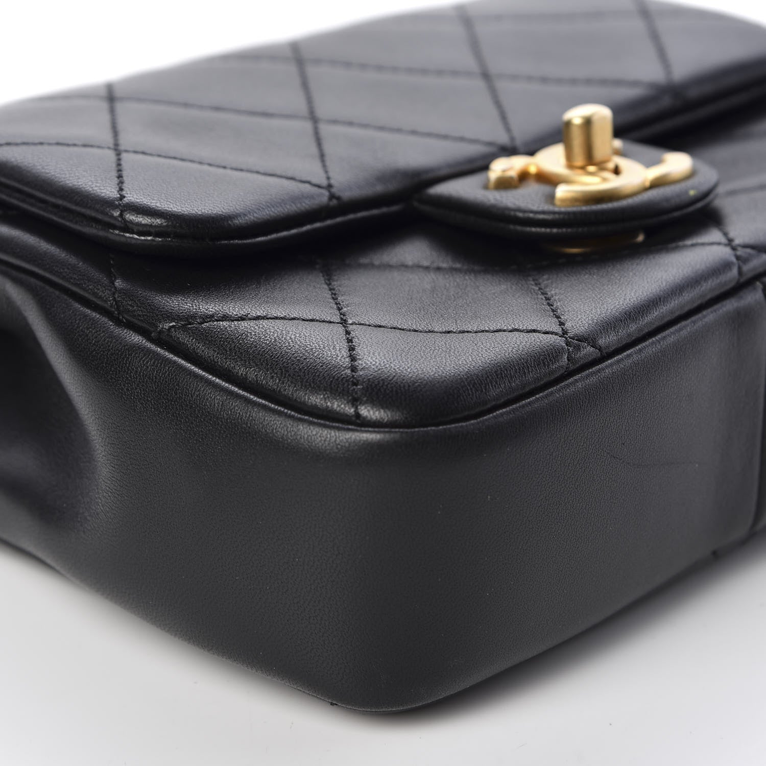 Chanel Lambskin Quilted Small Circular Handle Bag Black 5 of 10