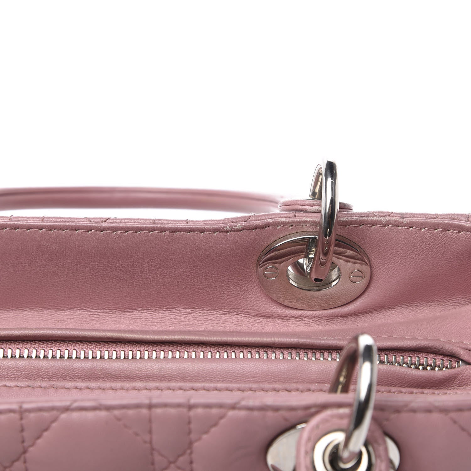Christian Dior Lambskin Cannage Medium Lady Dior Pink 9 of 16