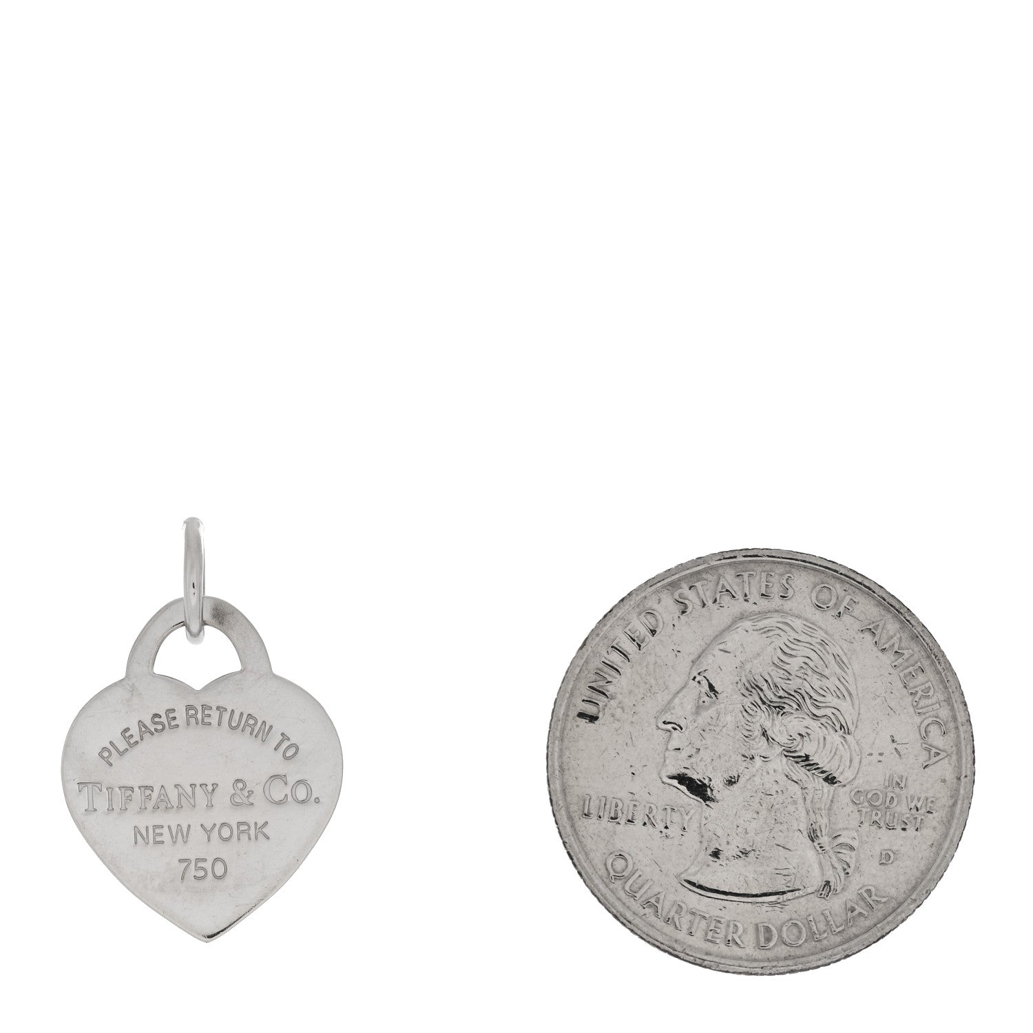 Tiffany 18K White Gold Return To Tiffany Heart Tag Charm 2 of 3