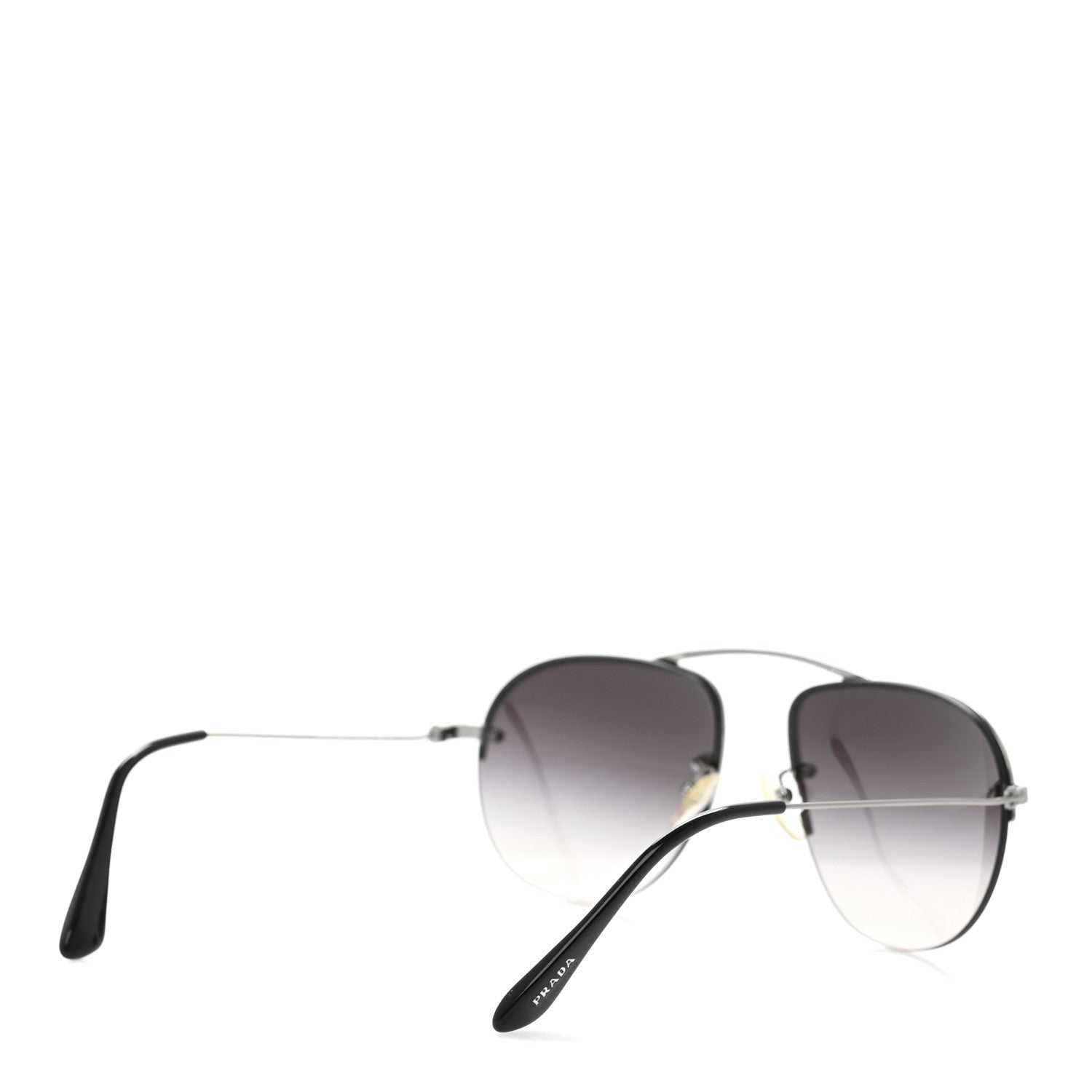 Prada Metal Aviator Sunglasses SPR58O Silver Black 4 of 8