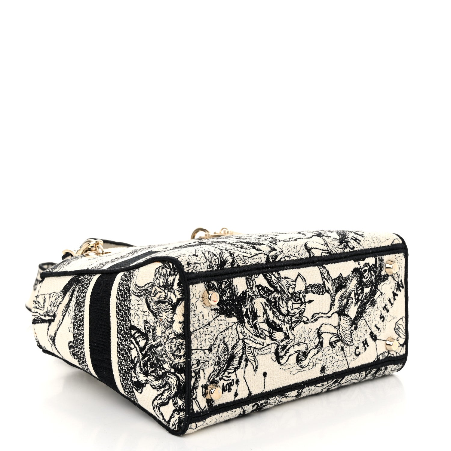 Christian Dior Canvas Embroidered Zodiac Toile De Jouy Medium Lady D-Lite Latte 4 of 11