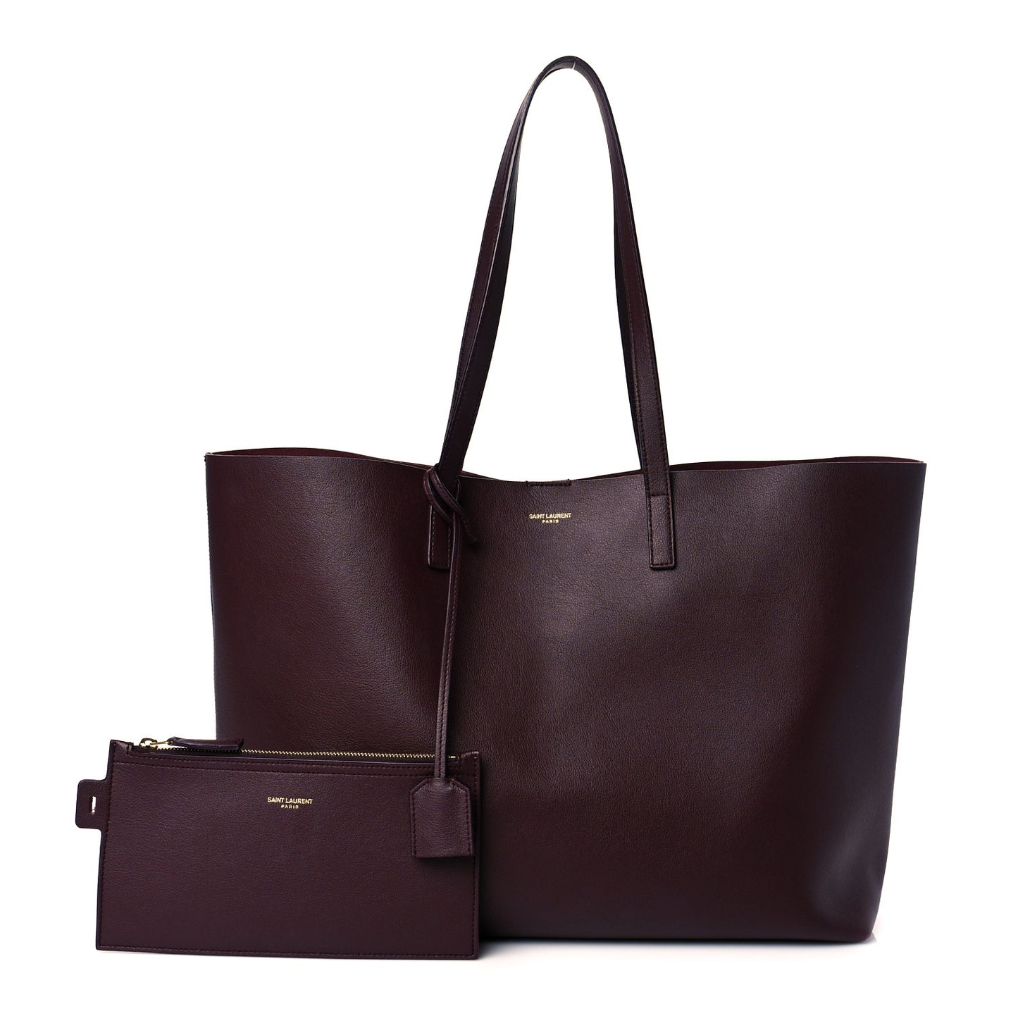 Calfskin Large Shopping Tote Old Bordeaux