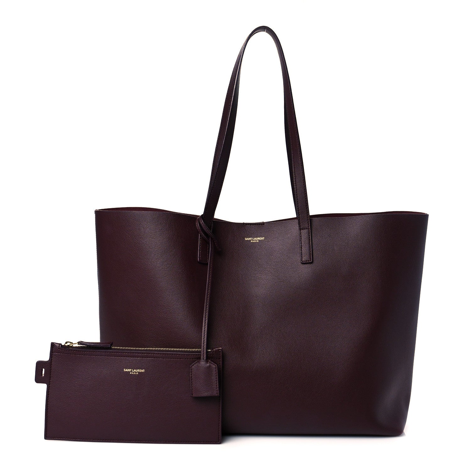 Saint Laurent Calfskin Large Shopping Tote Old Bordeaux 1 of 10