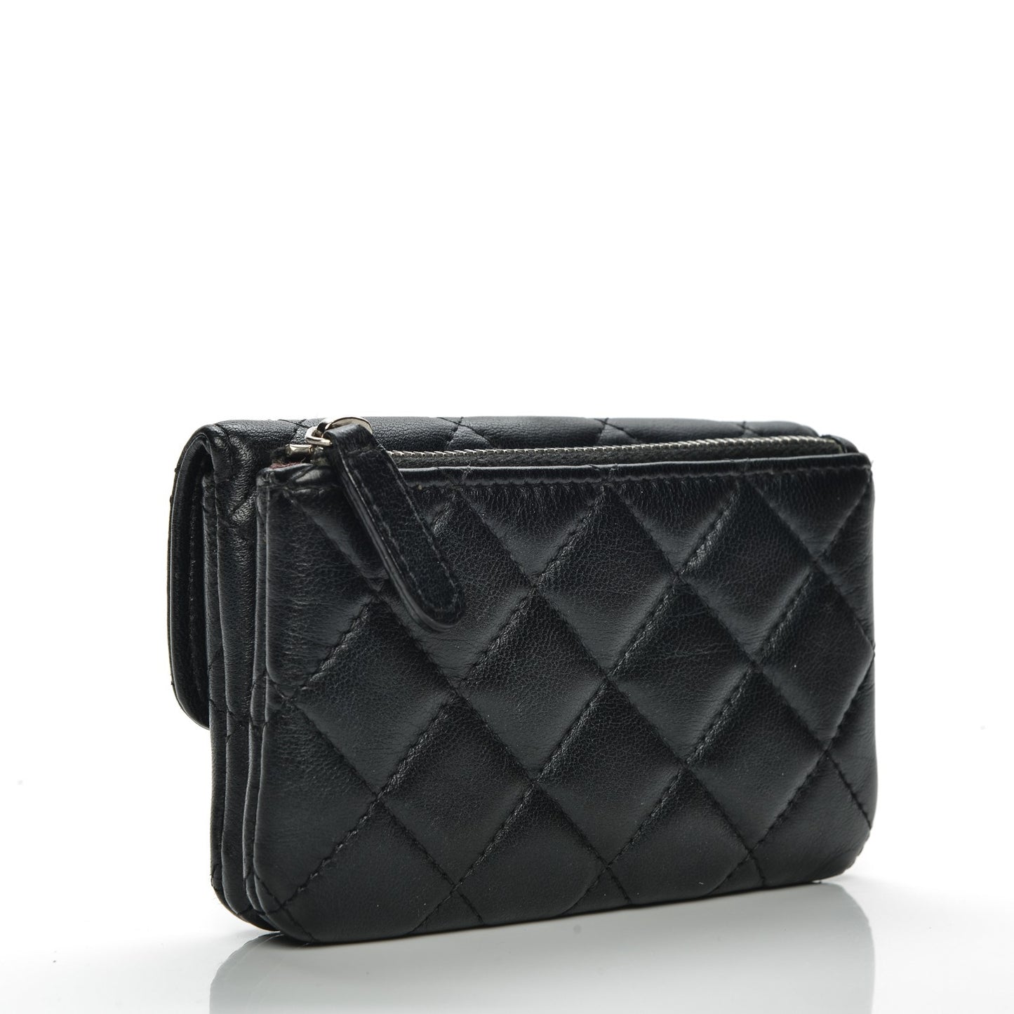 Lambskin Quilted Coin Purse Black