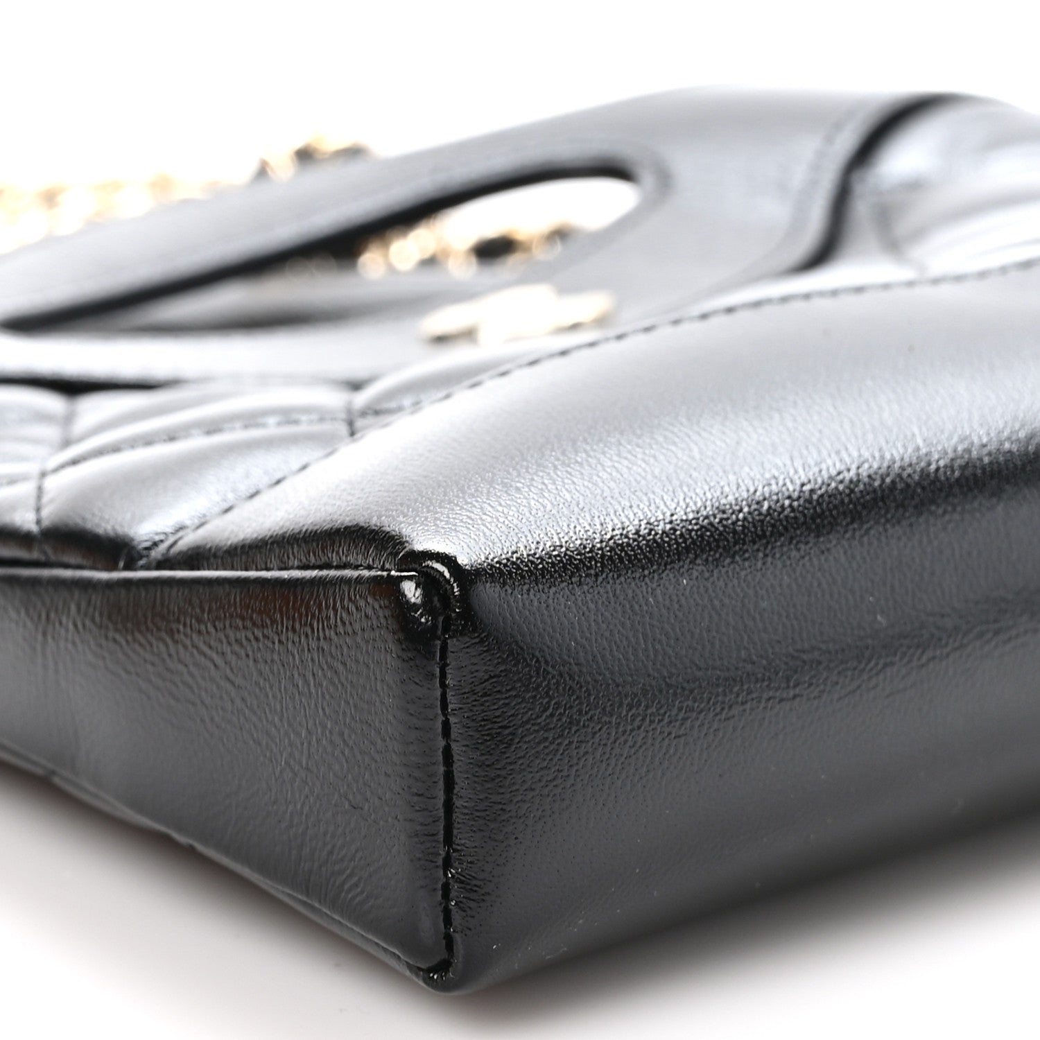 Chanel Shiny Crumpled Calfskin Quilted Nano 31 Shopping Bag Black 9 of 11