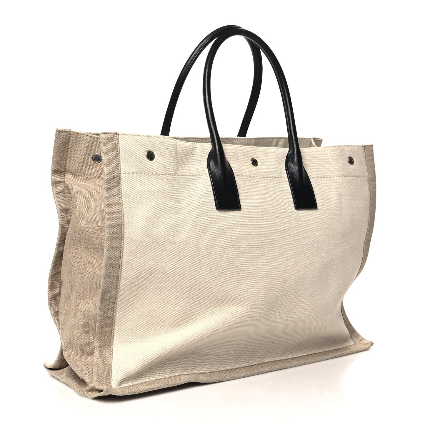Linen Calfskin Rive Gauche Tote Optic White