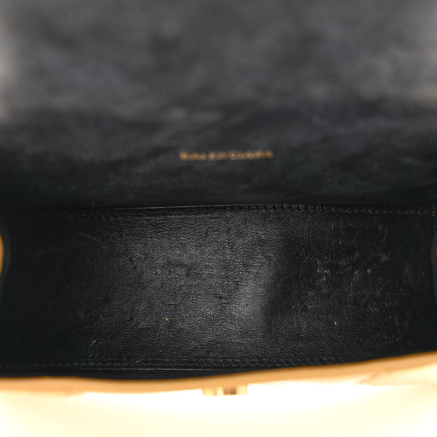Metallic Calfskin Crocodile Embossed Hourglass Top Handle Bag XS Gold