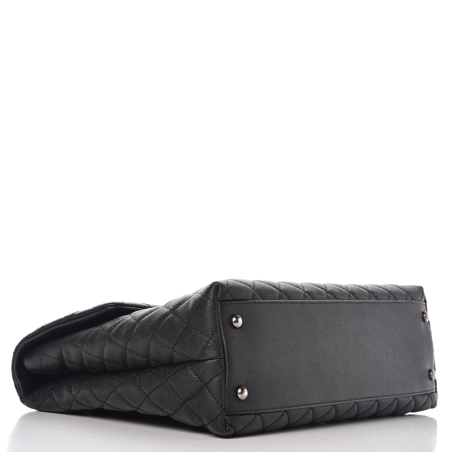 Chanel Caviar Lizard Quilted Large Coco Handle Flap Black 3 of 14