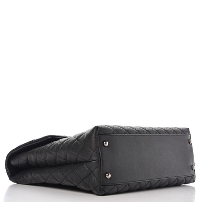 Chanel Caviar Lizard Quilted Large Coco Handle Flap Black 3 of 14