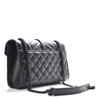 Saint Laurent Grain De Poudre Tri-Quilt Monogram Small College Bag Black 3 of 10
