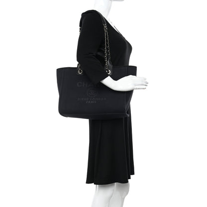 Chanel Mixed Fibers Small Deauville Tote Black 2 of 11