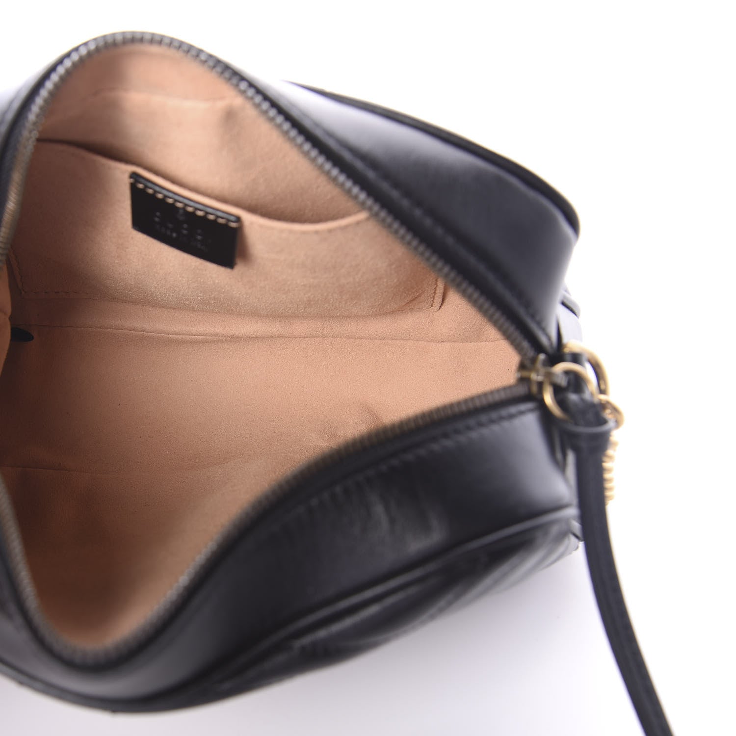 Gucci Calfskin Matelasse Small GG Marmont Chain Shoulder Bag Black 4 of 8