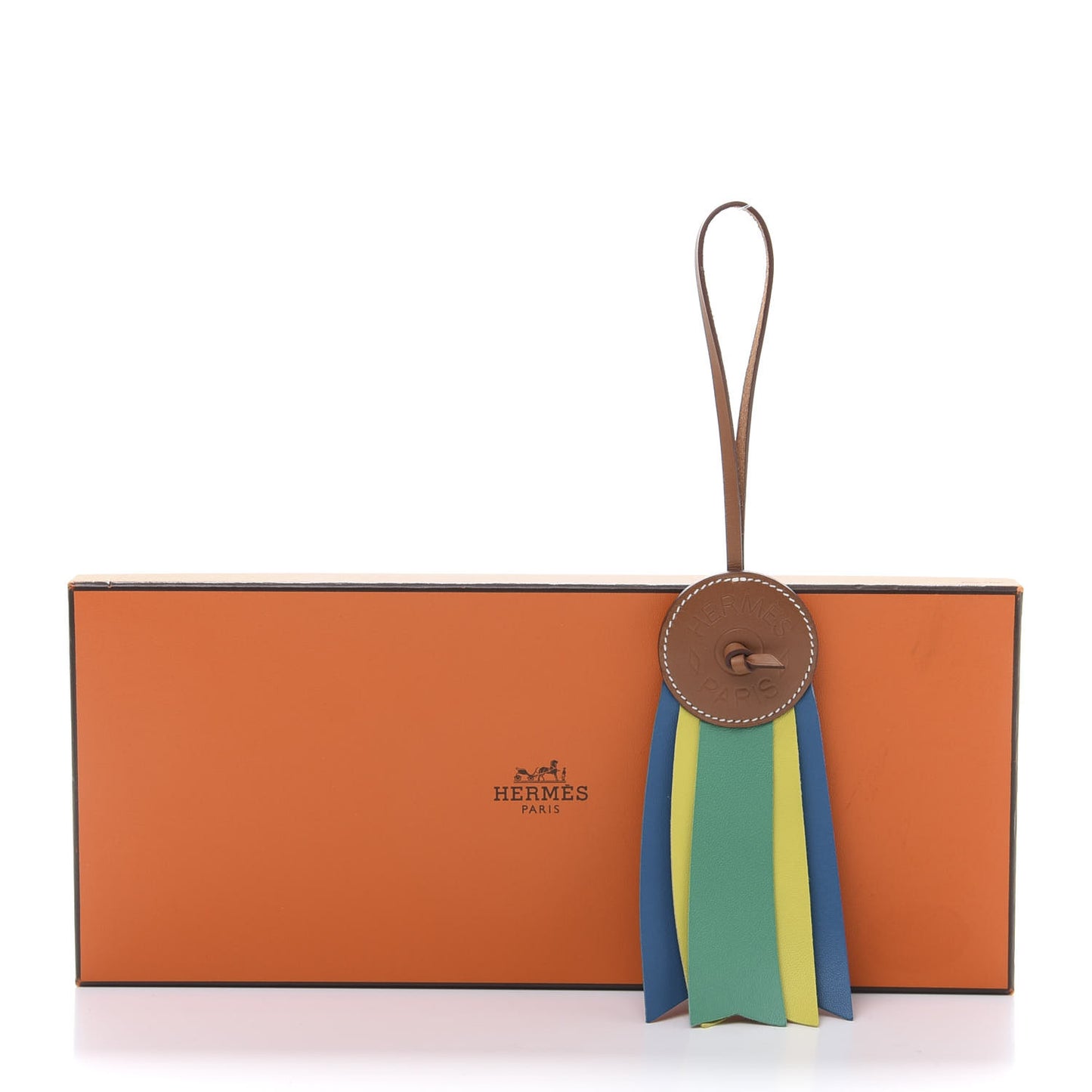 Vache Hunter Milo Lambskin Paddock Flot Bag Charm Natural Lime Menthe Bleu Izmir