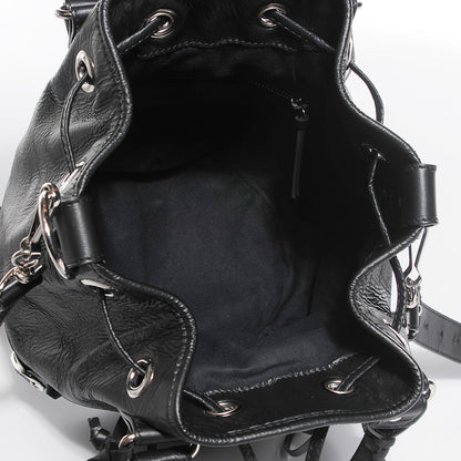 Balenciaga Matte Goatskin Rubber Covered Classic Hardware Mini Pompon Black 5 of 14