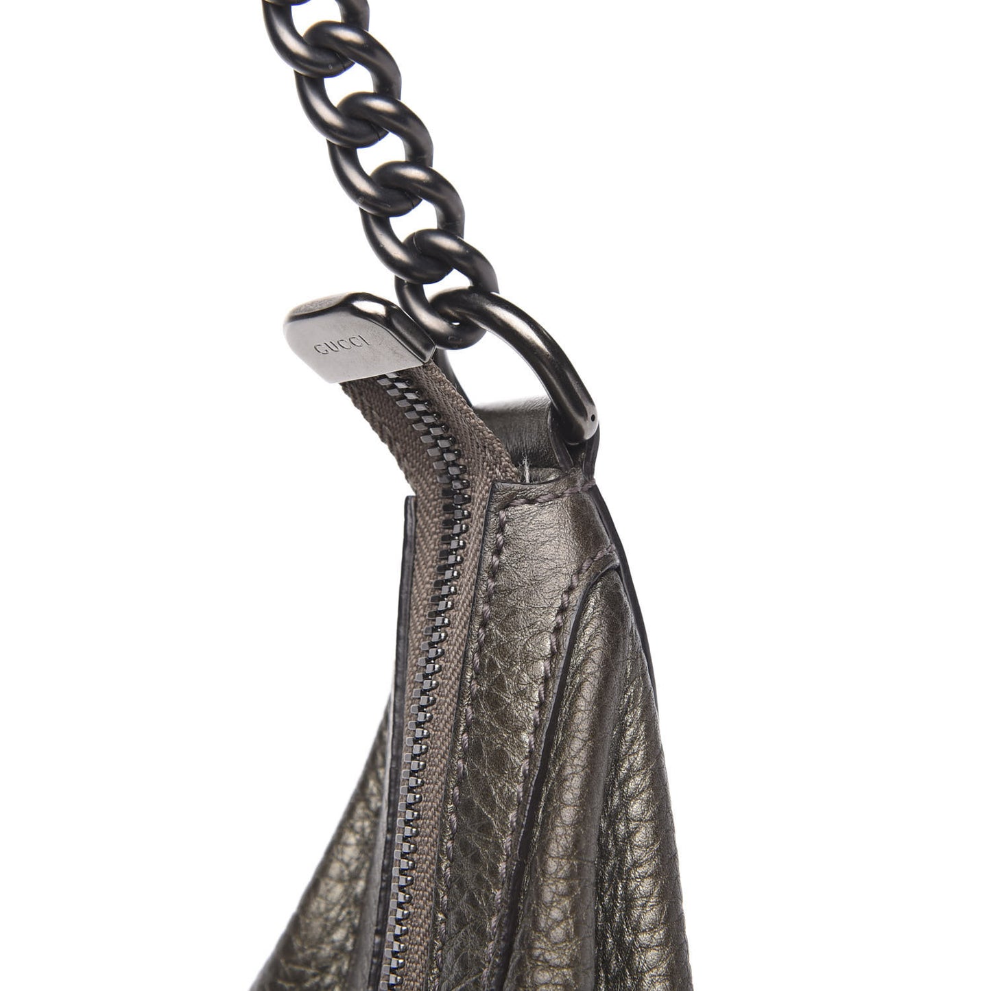 Metallic Pebbled Calfskin Medium Soho Chain Hobo Sasso
