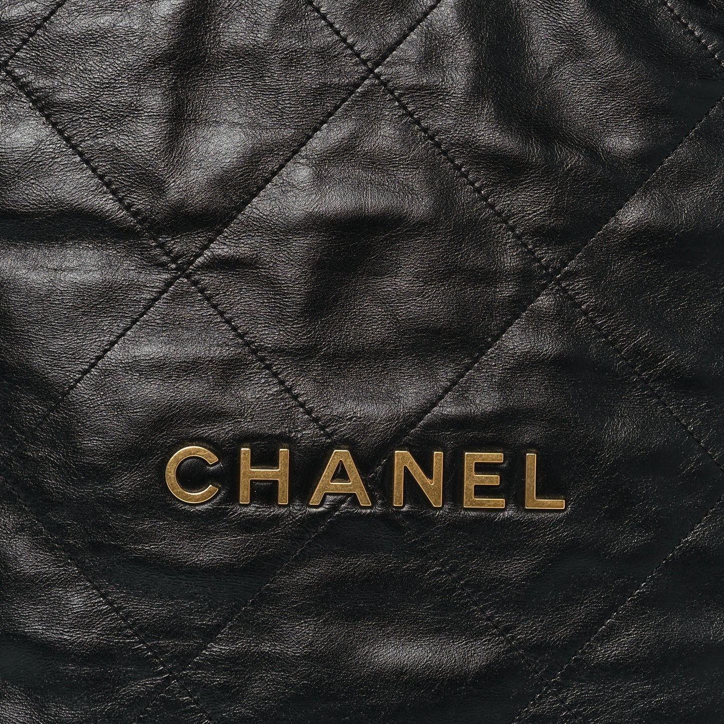 Shiny Calfskin Quilted Small Chanel 22 Black