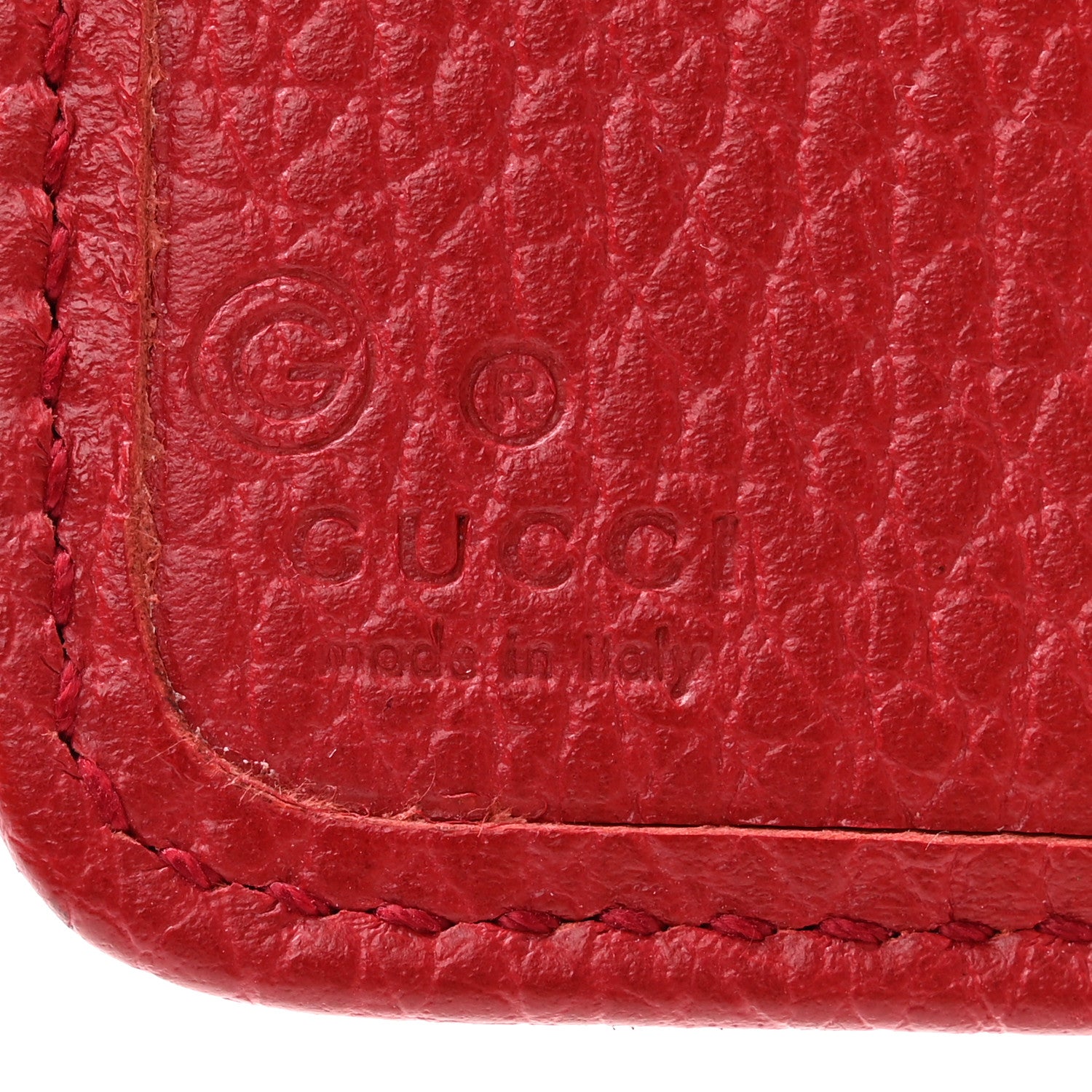 Gucci Monogram Dollar Calfskin Zip Around French Flap Wallet Beige Ebony Rosso 6 of 9