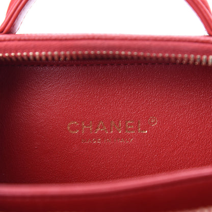 Chanel Caviar Quilted Small CC Filigree Vanity Case Red 8 of 11