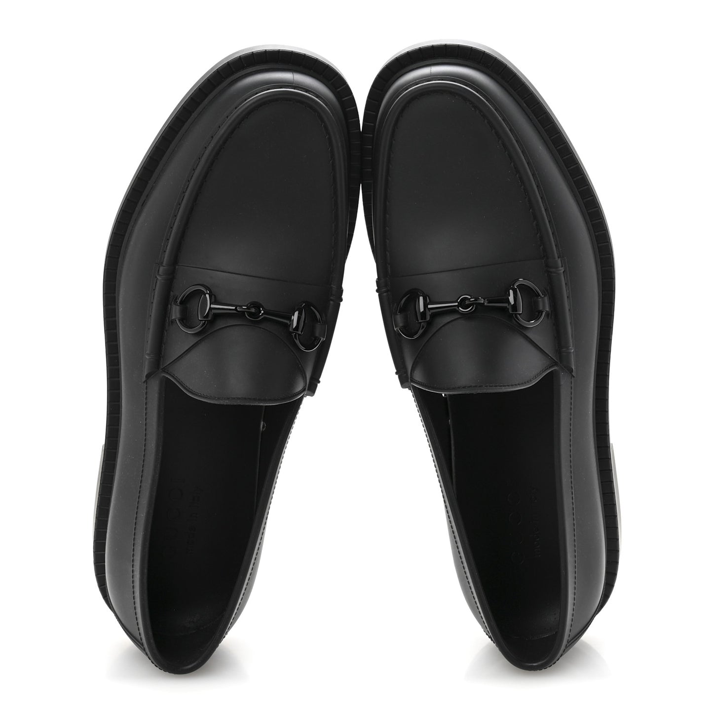 Rubber Enamel Horsebit Mens Loafers 9 Black