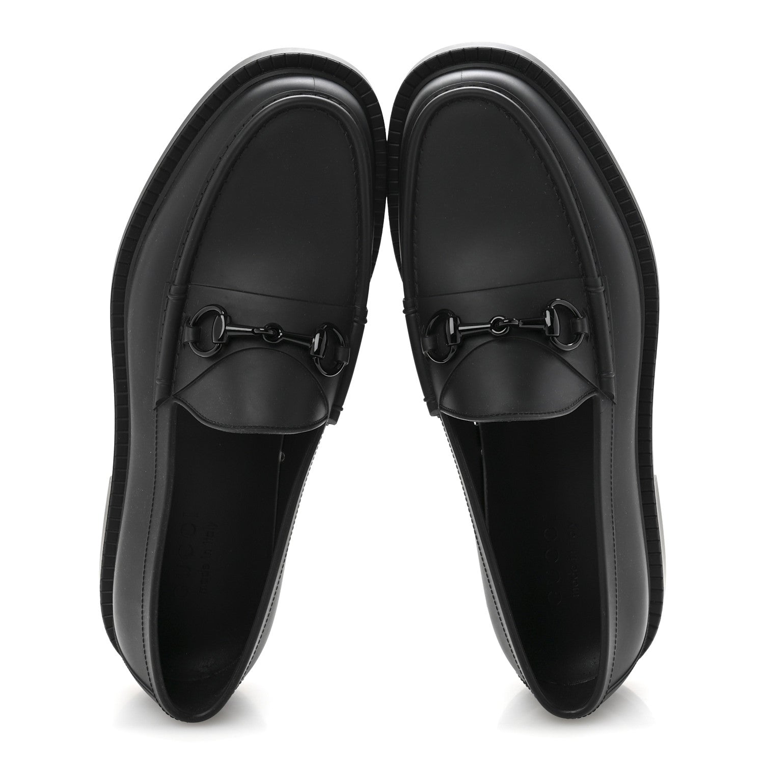 Gucci Rubber Enamel Horsebit Mens Loafers 9 Black 2 of 11
