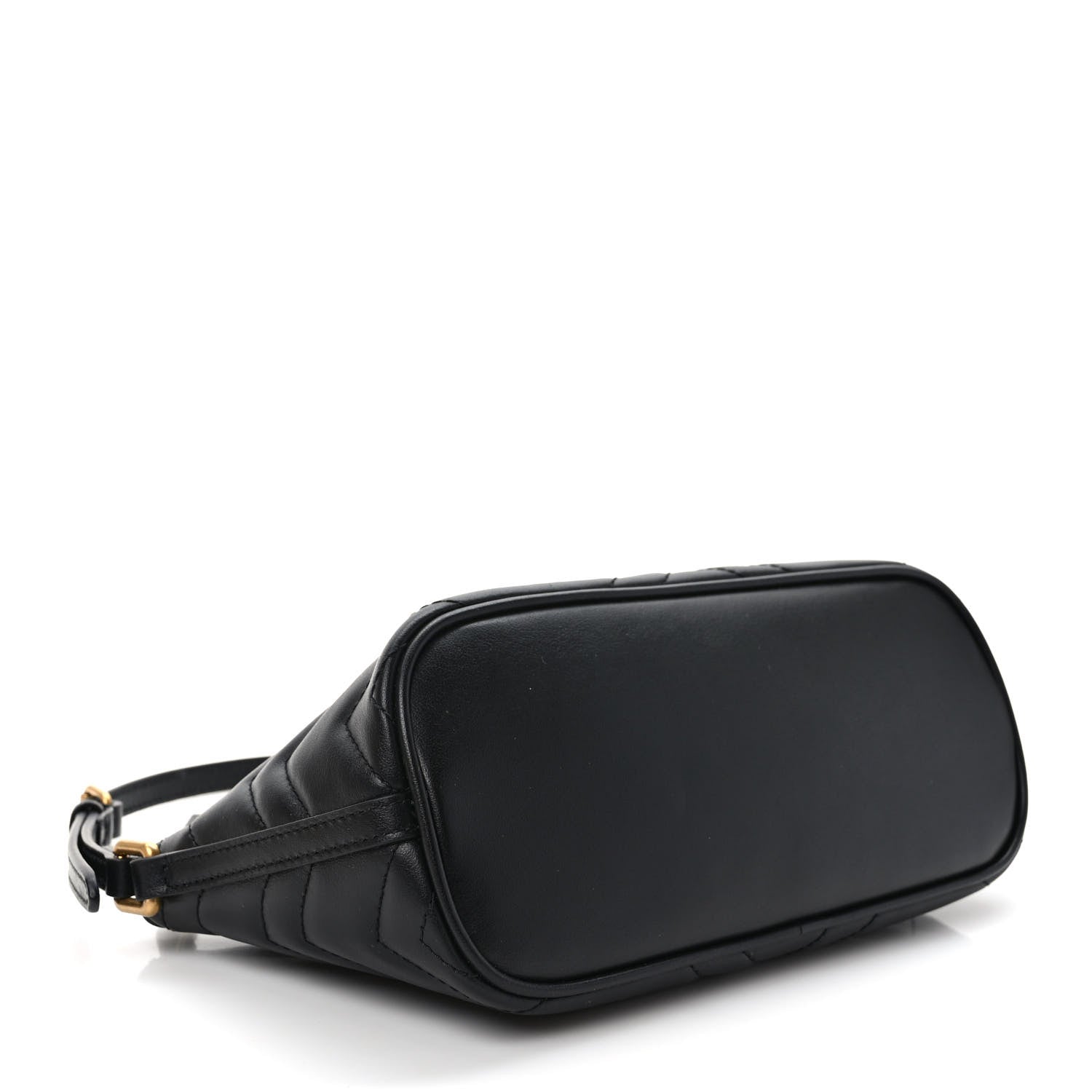 Gucci Calfskin Matelasse Chevron GG Marmont Sling Shoulder Bag Black 4 of 8