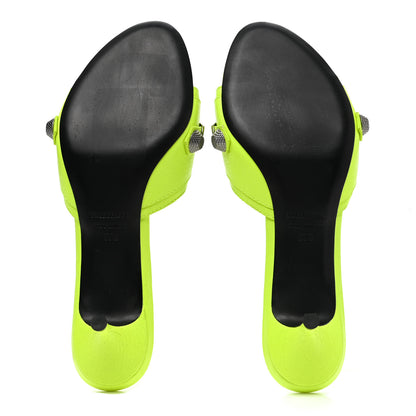 Balenciaga Agneau Arena Cagole 50mm Slide Sandals 39.5 Fluo Yellow 5 of 8