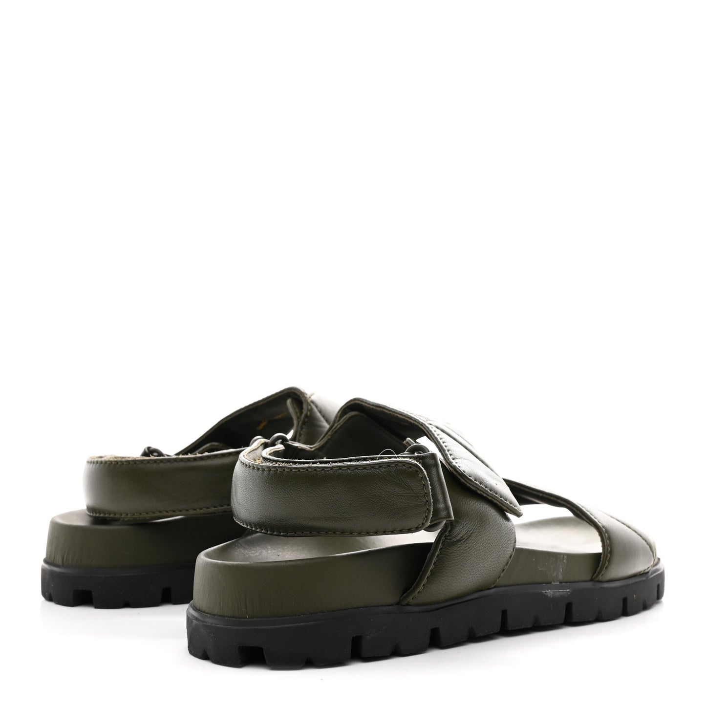 Nappa Quilted Padded Slingback Sandals 40 Militare