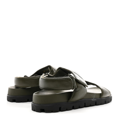 Prada Nappa Quilted Padded Slingback Sandals 40 Militare 5 of 11
