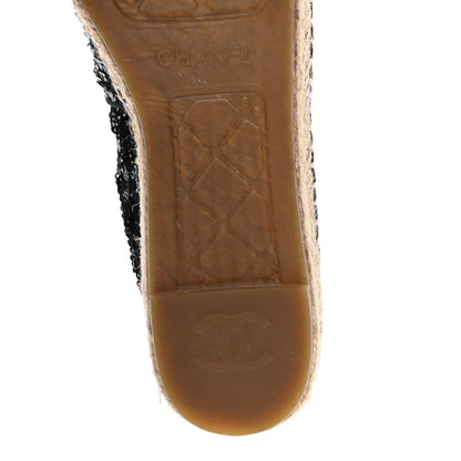 Chanel Patent Sequin CC Espadrilles 41 Black 8 of 13