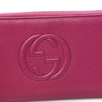 Gucci Pebbled Calfskin Soho Zip Around Wallet Bright Bougainvillea 8 of 9
