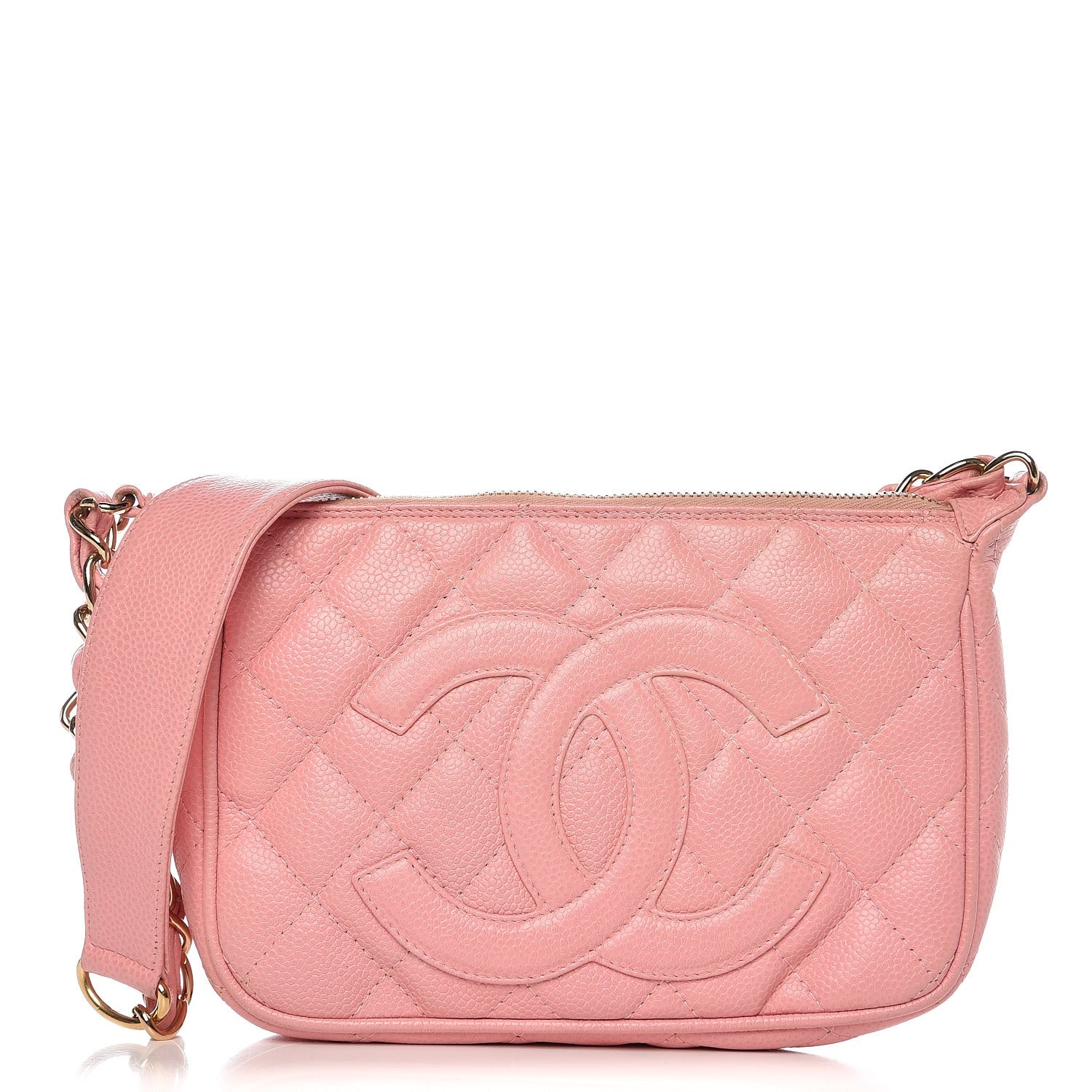 Chanel Caviar Quilted Pochette Pink 1 of 9