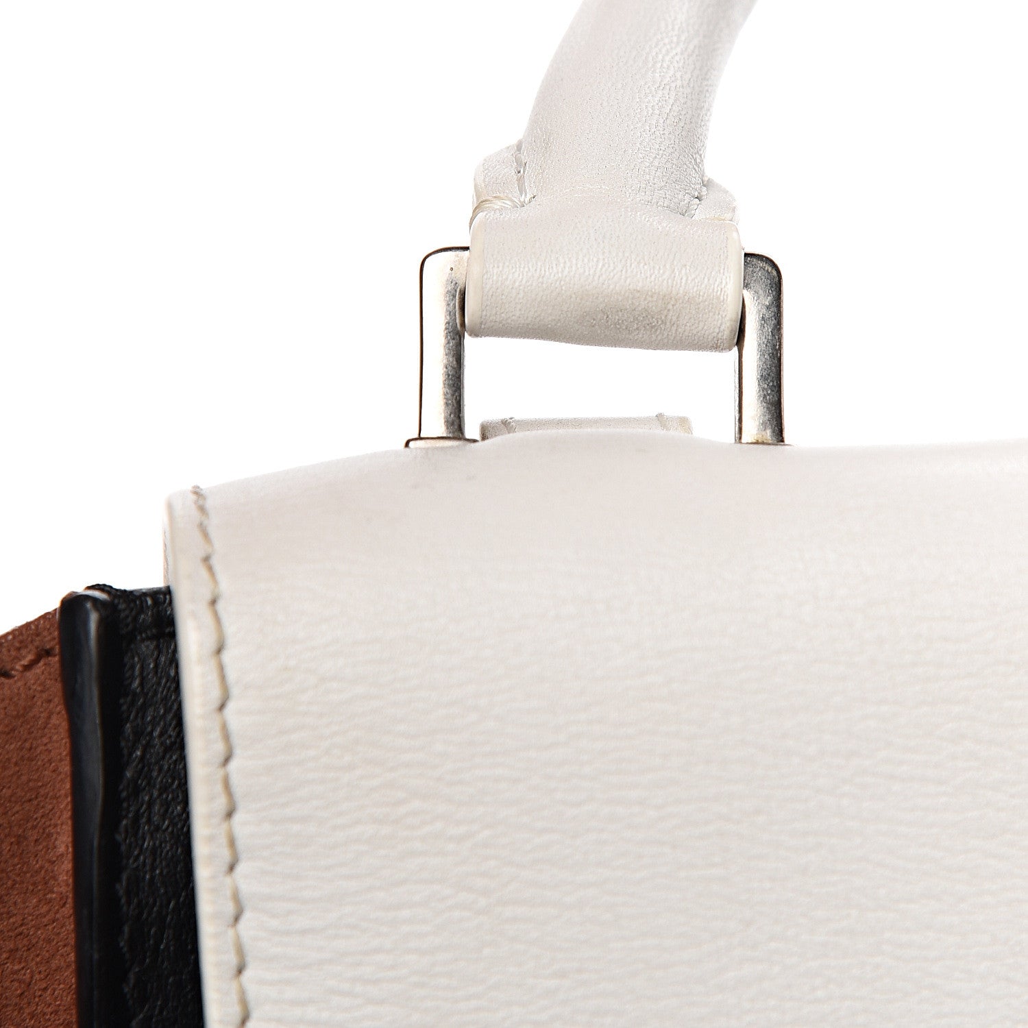 Celine Smooth Calfskin Suede Medium Tri-Color Trapeze White 7 of 11