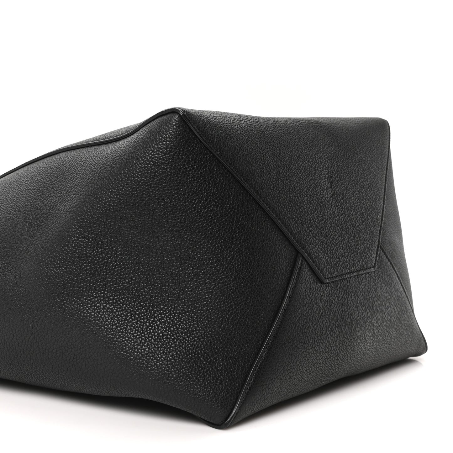 Soft Grained Calfskin Small Belt Cabas Phantom Black