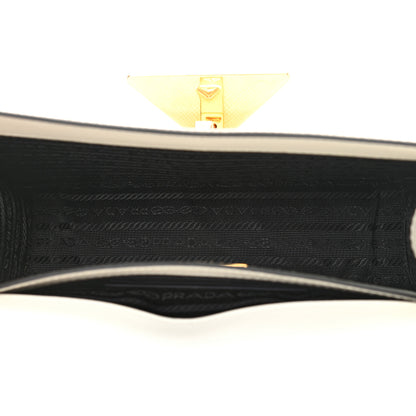 Prada Saffiano Cuir Triangle Embleme Flap Shoulder Bag White 5 of 7