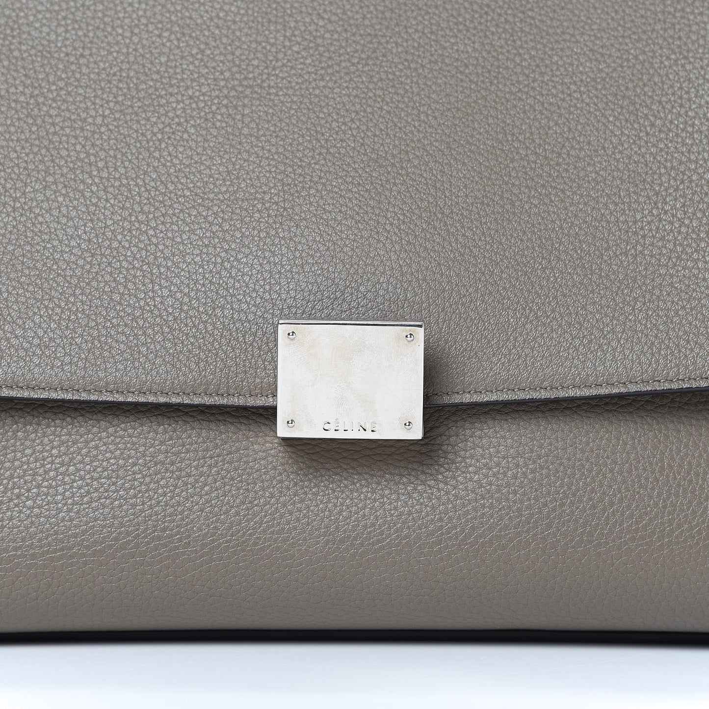 Drummed Calfskin Suede Small Trapeze Souris