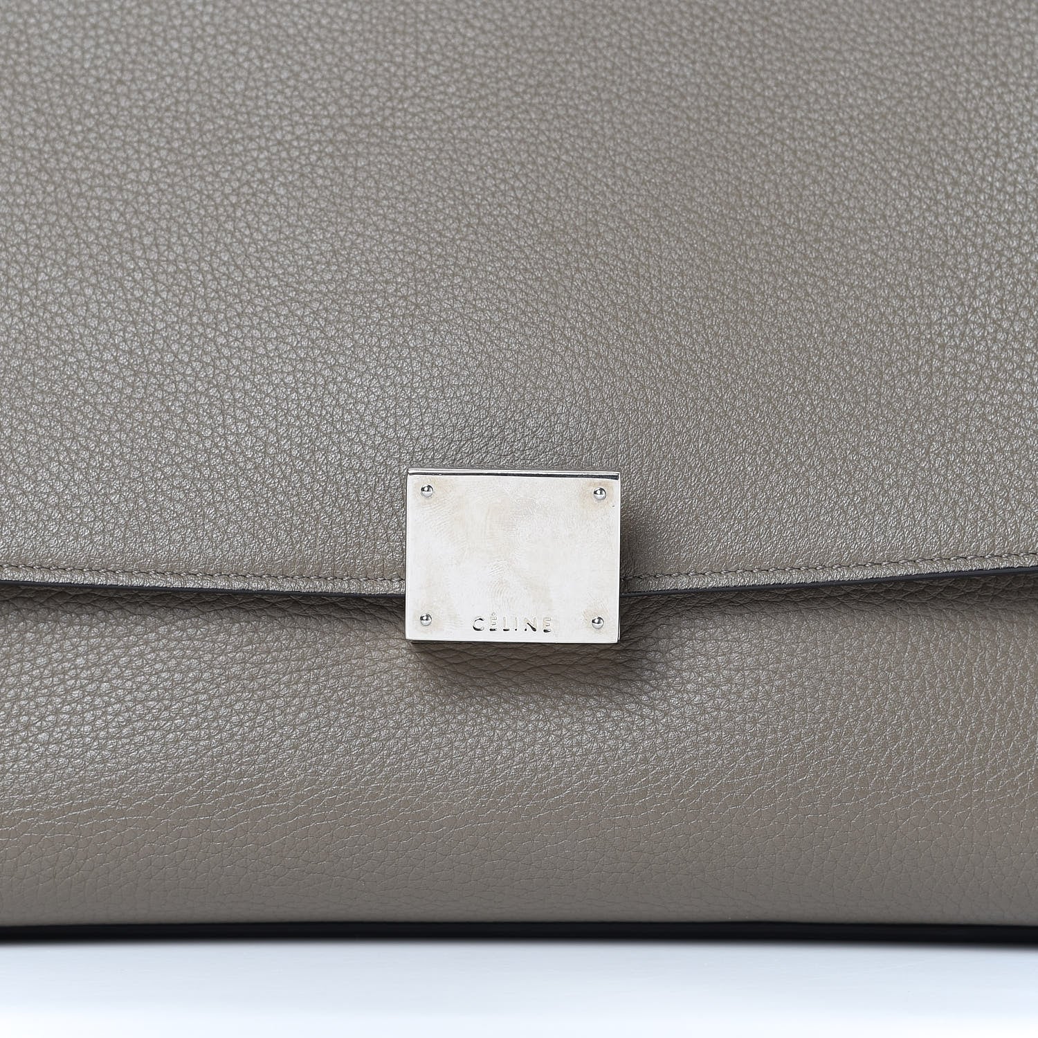 Celine Drummed Calfskin Suede Small Trapeze Souris 8 of 8