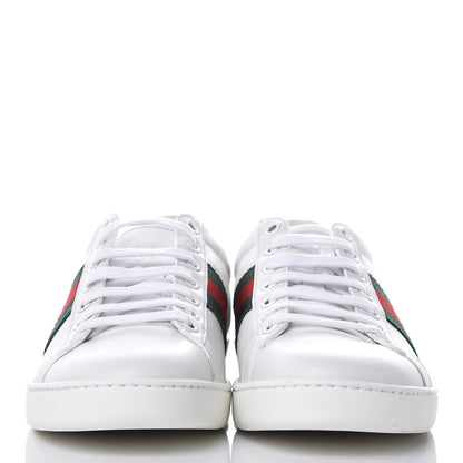 Gucci Calfskin Ayers Bee Embroidered Womens Ace Sneakers 37.5 White Green 2 of 9