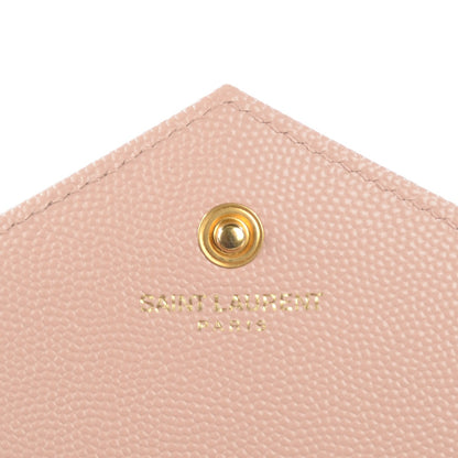 Saint Laurent Grain De Poudre Matelasse Chevron Monogram Chain Wallet Pale Blush 6 of 7