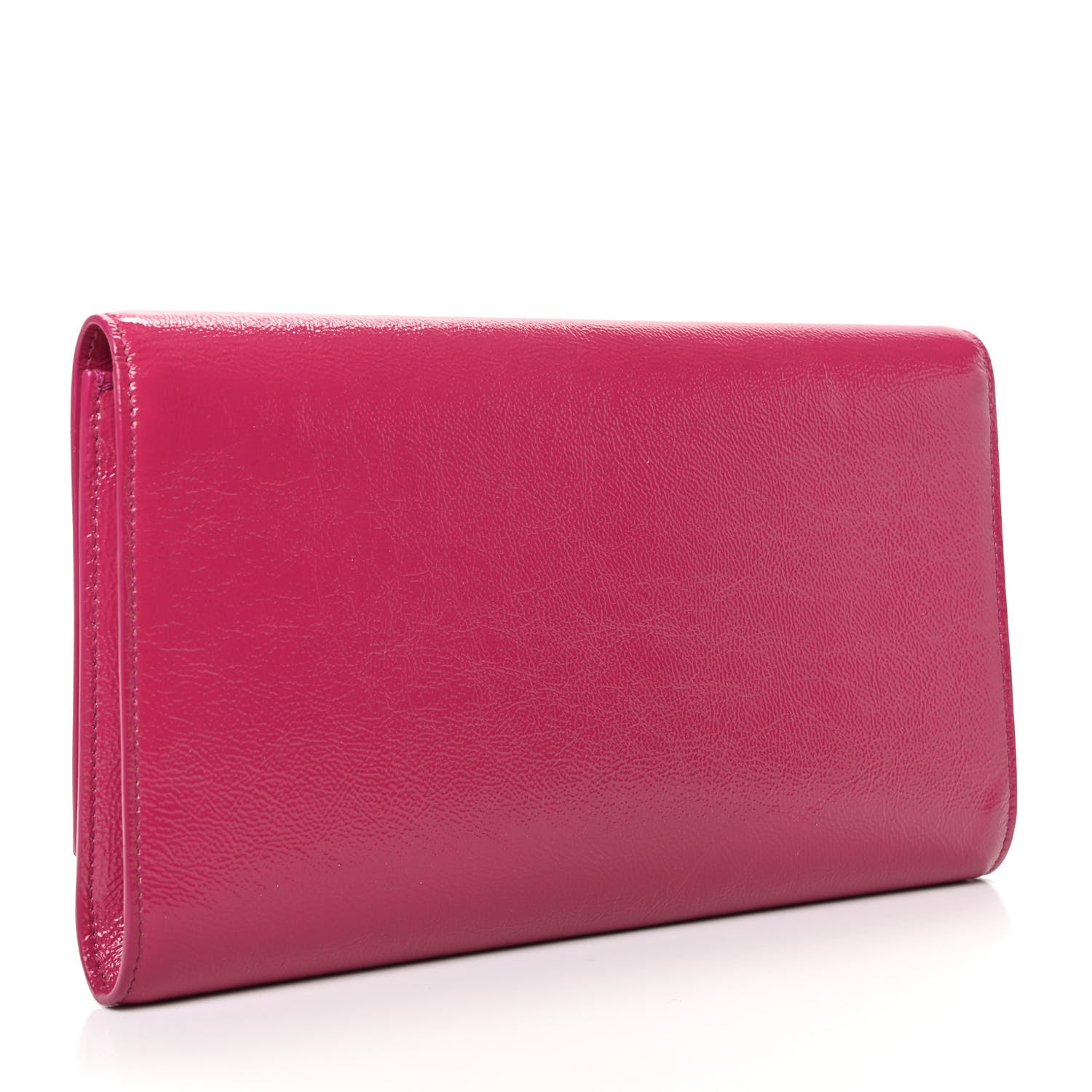 Saint Laurent Textured Patent Monogram Large Belle De Jour Clutch Fuchsia 3 of 8