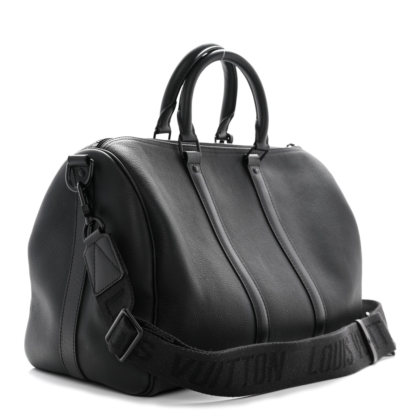 Grained Calfskin Aerogram Keepall Bandouliere 40 Black