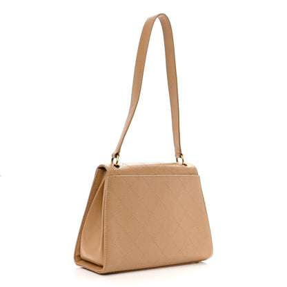 Chanel Caviar Stitched Shoulder Flap Bag Beige 2 of 8