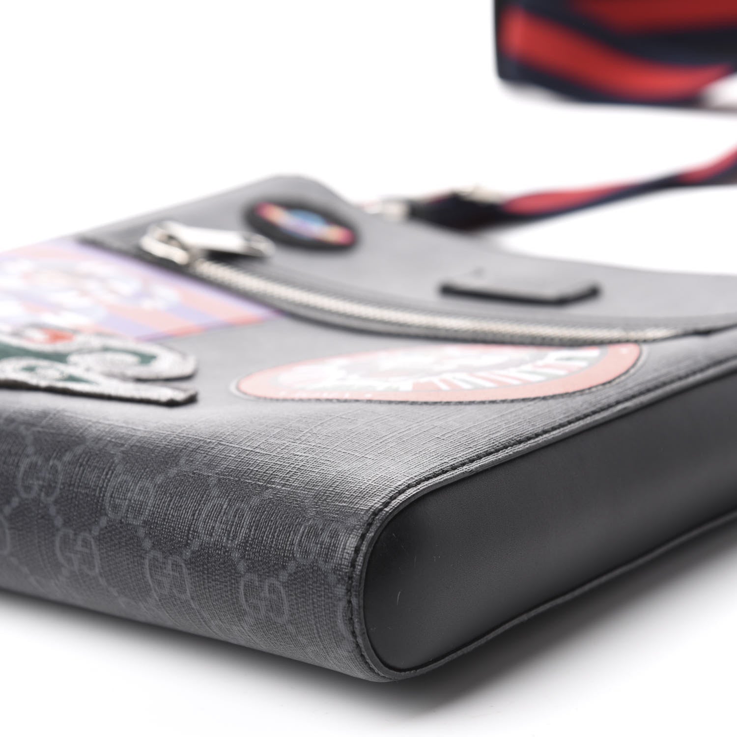Gucci GG Supreme Monogram Night Courrier Flat Messenger Bag Black Multicolor 7 of 11