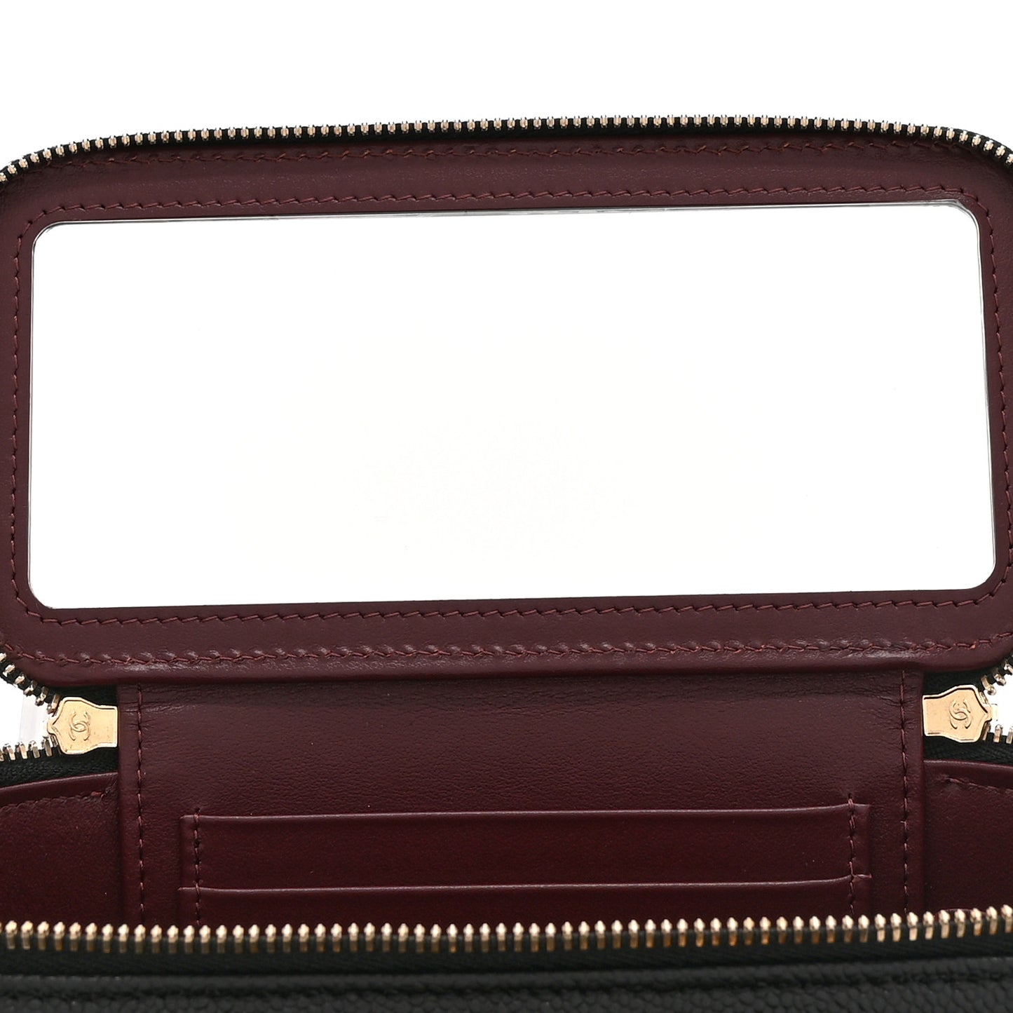 Caviar Quilted Top Handle Pocket Vanity Case Black