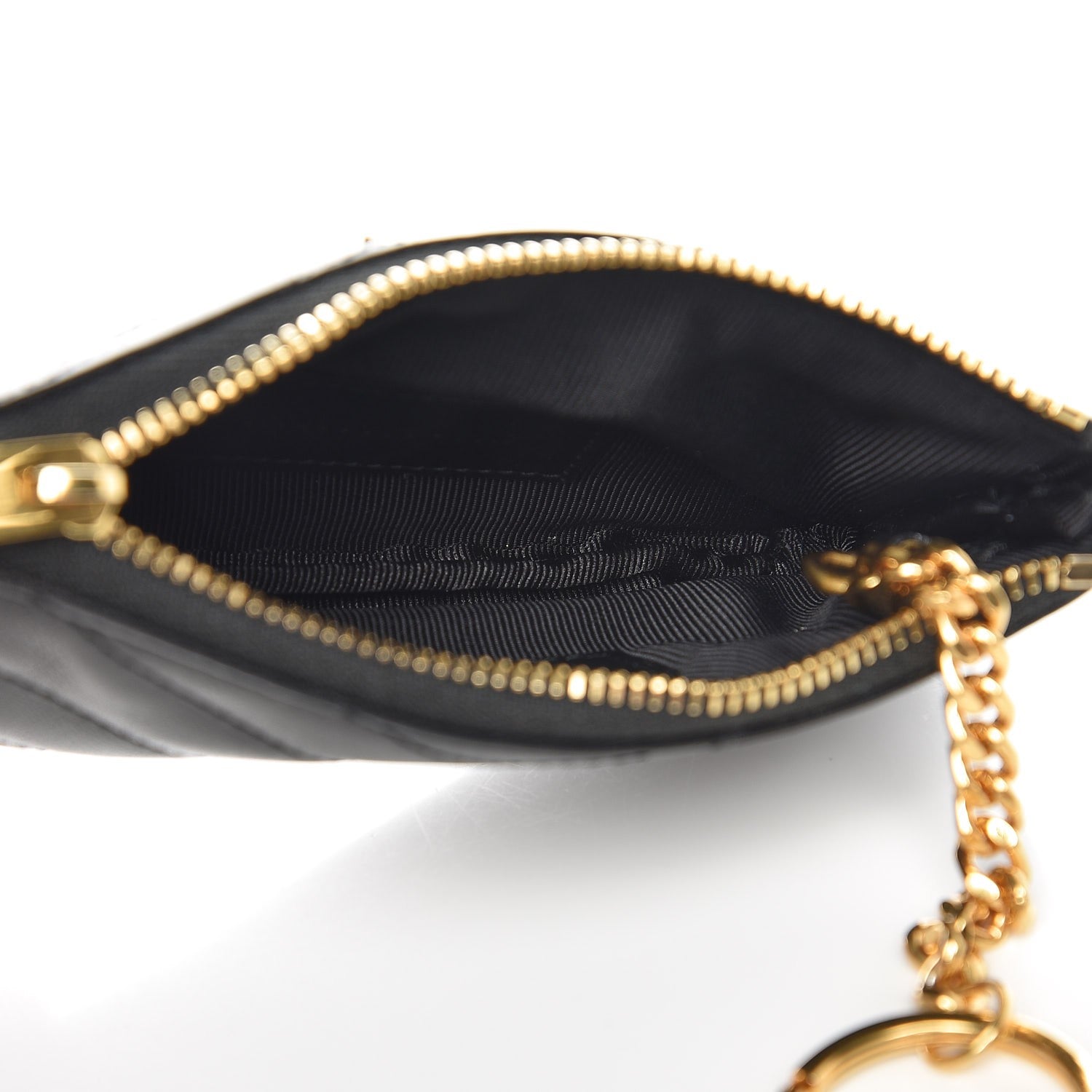 Saint Laurent Calfskin Matelasse Monogram Key Pouch Black 7 of 8