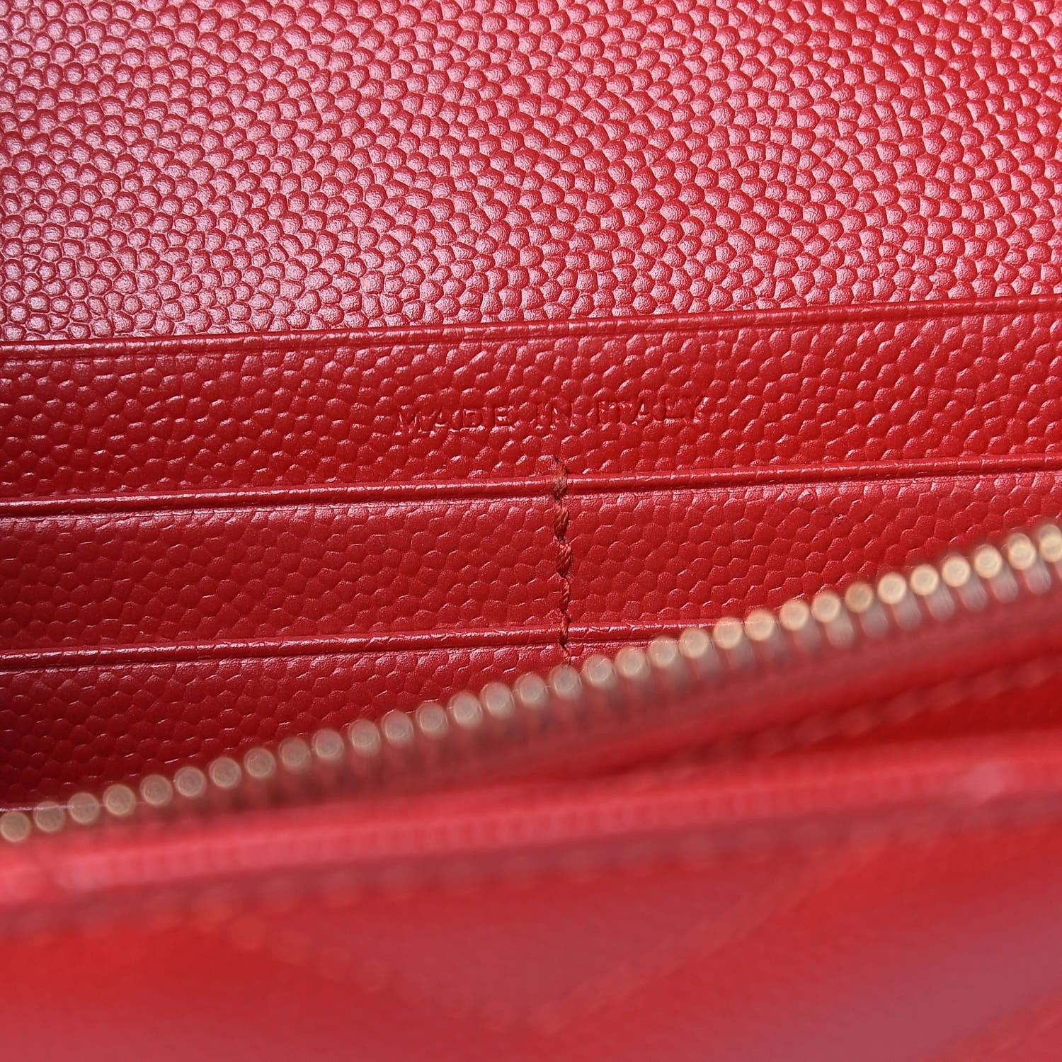 Saint Laurent Grain De Poudre Matelasse Chevron Monogram Chain Wallet New Red 7 of 14