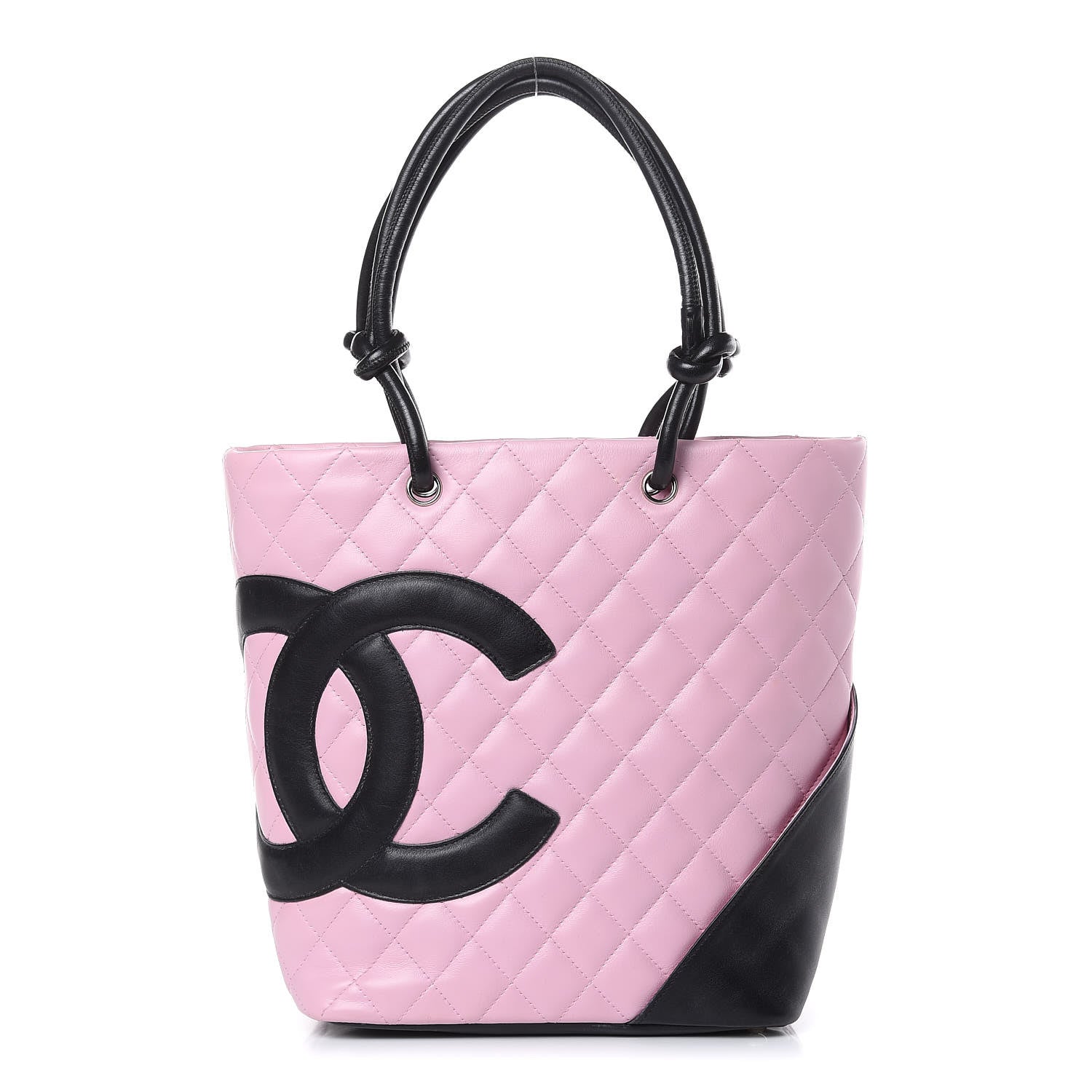 Chanel Calfskin Quilted Medium Cambon Tote Pink Black 1 of 14