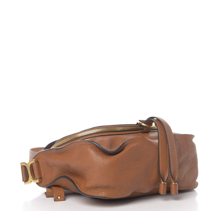 Chloe Calfskin Medium Marcie Round Zip Crossbody Bag Tan 3 of 12